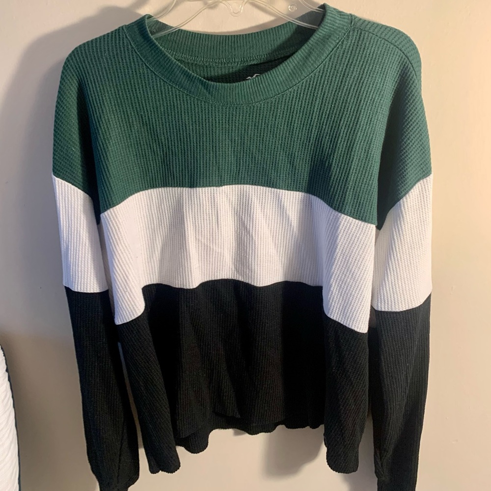 Hollister women’s waffle weave striped top, size M